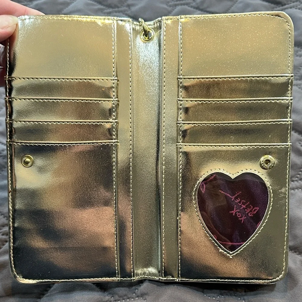 Betsey Johnson Wallet - Black With Gold Stars